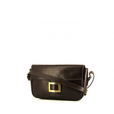 Borsa da spalla o a mano Hermès Martine in pelle box marrone