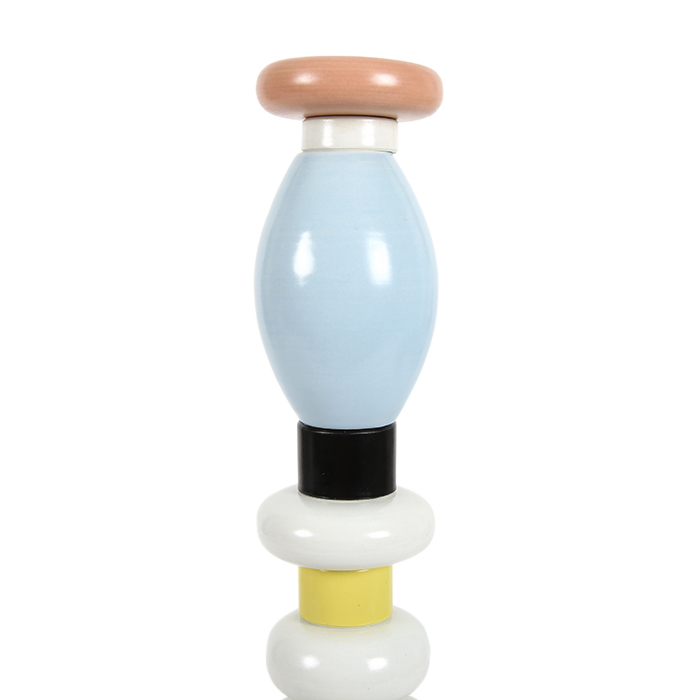 Ettore Sottsass, Totem #5 de la série "Flavia", en céramique émaillée polychrome, édition Bitossi, signé et numéroté, 1964/96 - Detail D1