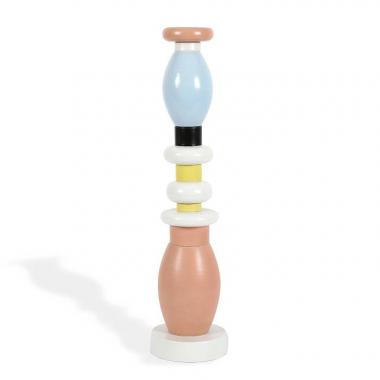 Ettore Sottsass, Totem #5 de la série "Flavia", en céramique émaillée polychrome, édition Bitossi, signé et numéroté, 1964/96