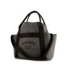 Hermès  Sac de pansage Groom shopping bag  in grey felt lined whool  and brown canvas - 00pp thumbnail