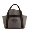 Shopping bag Hermès  Sac de pansage Groom in feltro di lana grigia e tela marrone - 360 thumbnail
