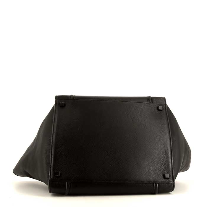 Sac cabas Céline Cabas Phantom en cuir grainé noir - Detail D4