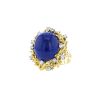 Vintage 1970's ring in yellow gold,  lapis-lazuli and diamonds - 00pp thumbnail