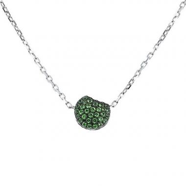 Boucheron Tentation Macaron necklace in white gold and tsavorites