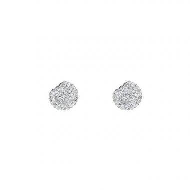 Boucheron Tentation Macaron small earrings in white gold,  diamonds and sapphires