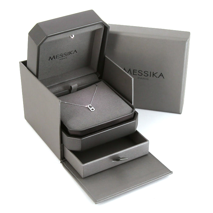 Messika Move Addiction necklace in 14k white gold and diamonds - Detail D2