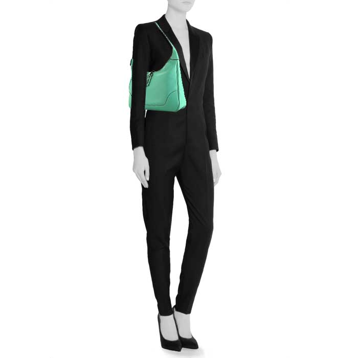 Hermès Trim handbag in green leather - Detail D1