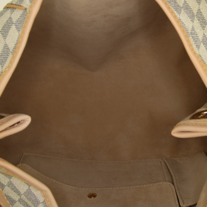 Borsa Louis Vuitton Galliera in tela a scacchi e pelle naturale - Detail D2