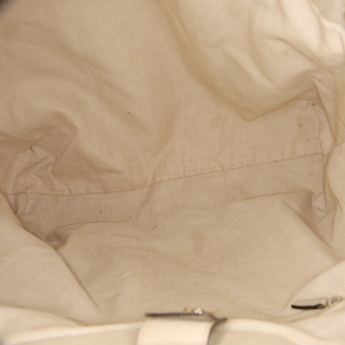 Borsa Gucci Sukey in tela siglata beige e pelle beige - Detail D2