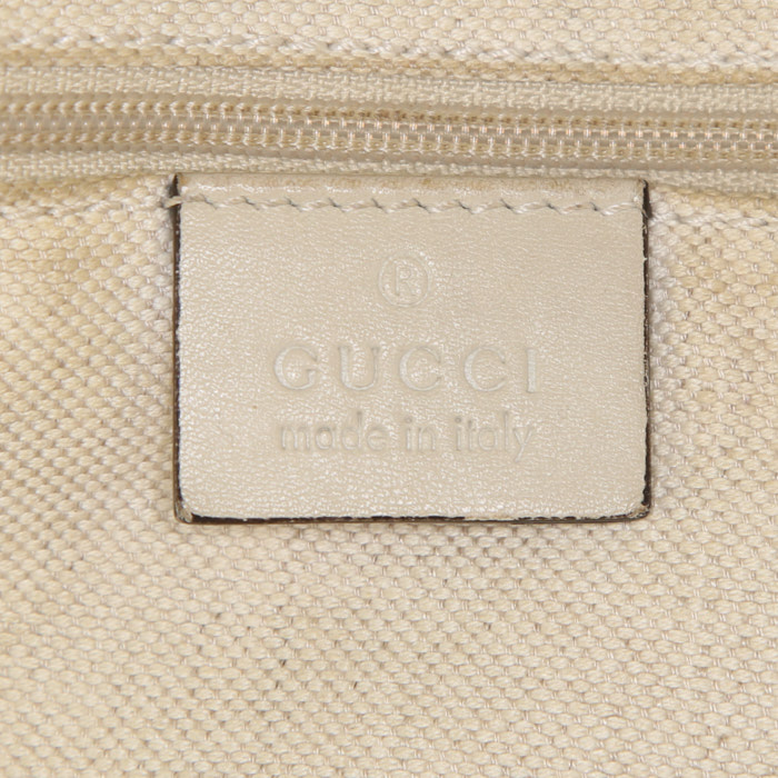 Borsa Gucci Sukey in tela siglata beige e pelle beige - Detail D3