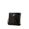 Chanel shoulder bag in black quilted leather - 00pp thumbnail