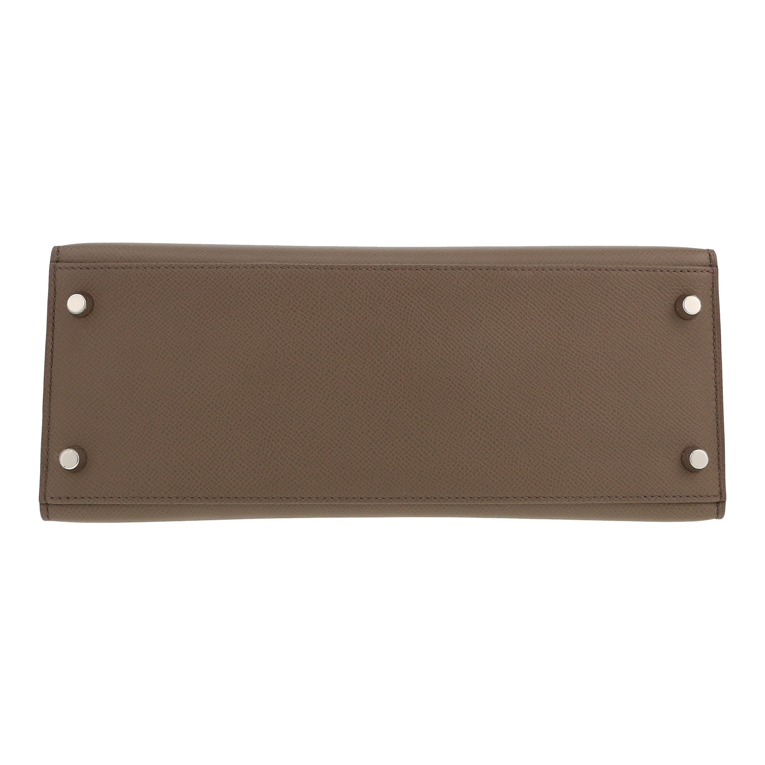 Sac à main Hermes Kelly 28 cm en cuir epsom gris - Detail D1