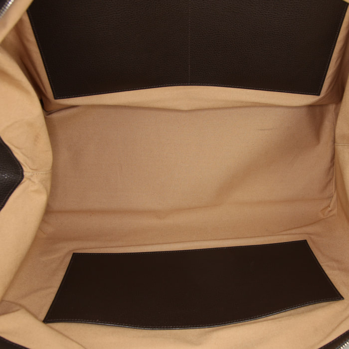 Sac de voyage Hermes Paris-Bombay en cuir togo marron-foncé - Detail D2