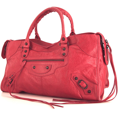 RvceShops Revival | Red Balenciaga Motocross Metallic Edge City S Bag |  pinko large love bag puff ruched leather bag item
