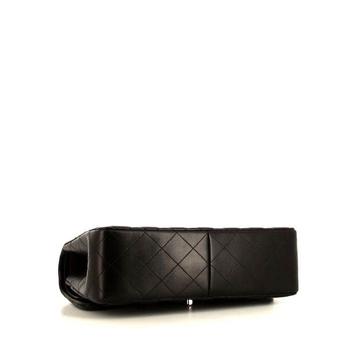 Chanel Timeless jumbo handbag in black quilted leather - Detail D5