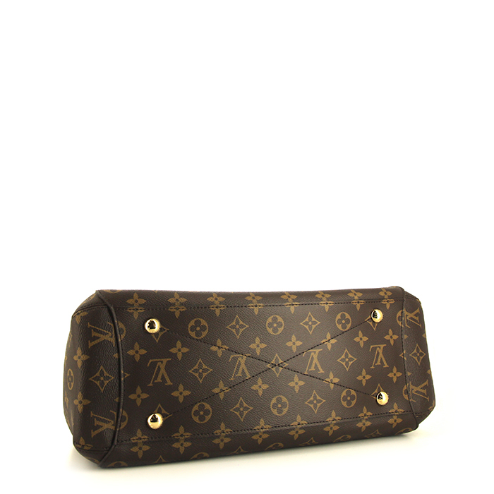 Louis Vuitton Montaigne handbag in brown monogram canvas and natural leather - Detail D5