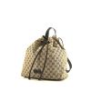 Gucci Suprême GG backpack in beige monogram canvas and brown leather - 00pp thumbnail