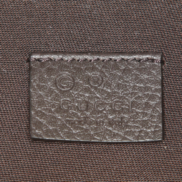 Sac à dos Gucci Suprême GG en toile monogram enduite beige et cuir marron - Detail D3