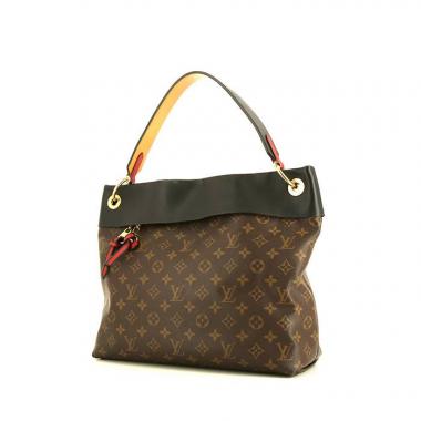 Shopping bag Louis Vuitton Tuileries in tela monogram marrone e pelle nera