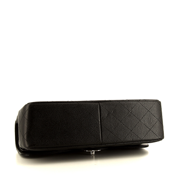 Borsa Chanel Timeless jumbo in pelle martellata e trapuntata nera - Detail D5