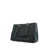 Chanel shopping bag in blue quilted grained leather - 00pp thumbnail