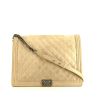 Chanel Boy Shopping Tote shoulder bag in beige quilted leather - 360 thumbnail