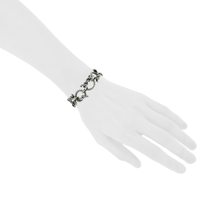 Twisted Hermès Noeud Marin bracelet in silver - Detail D1