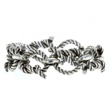 Brazalete retorcido Hermès Noeud Marin en plata