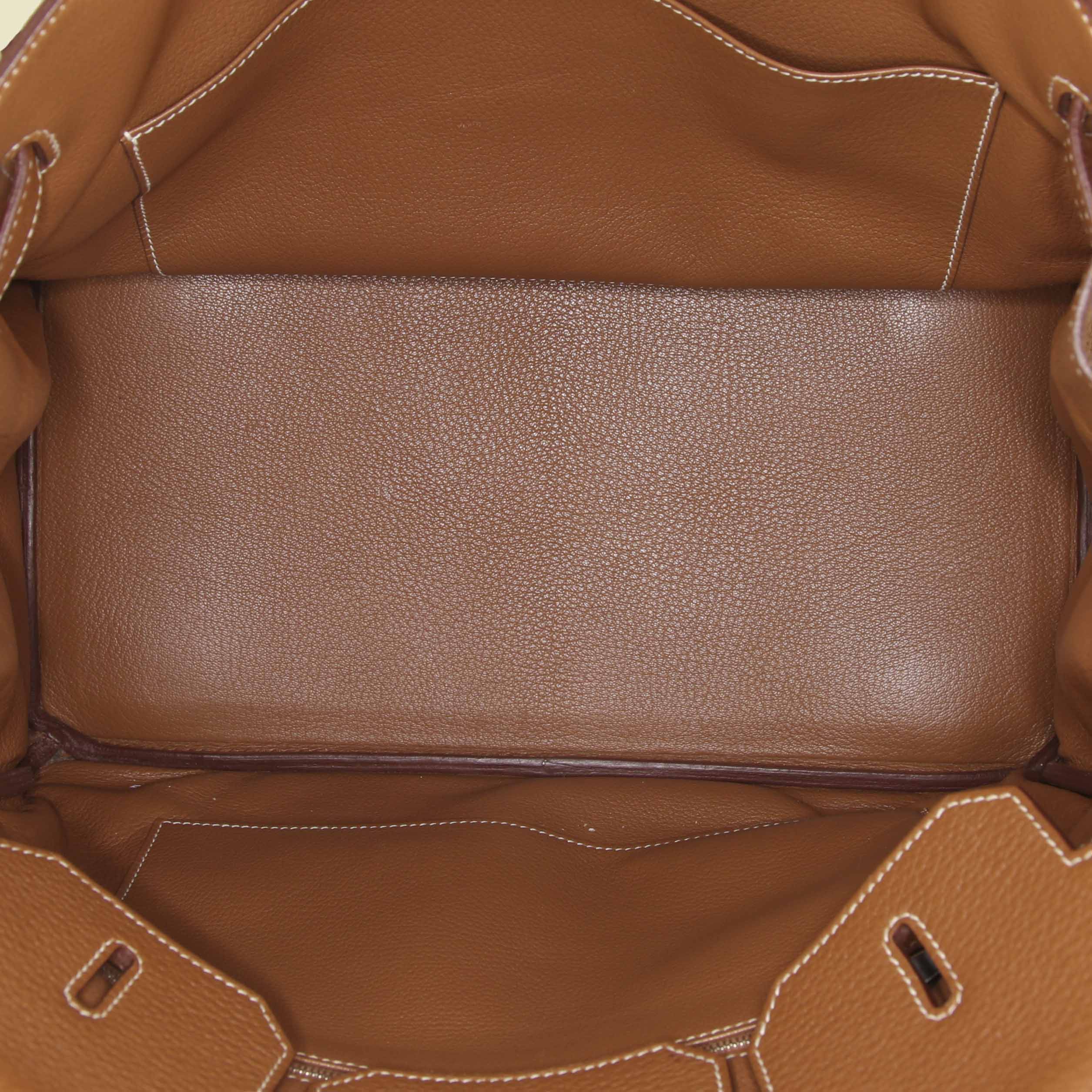Borsa Hermes Birkin 35 cm in pelle togo gold - Detail D2