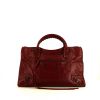 Balenciaga Classic City handbag in burgundy leather - 360 thumbnail