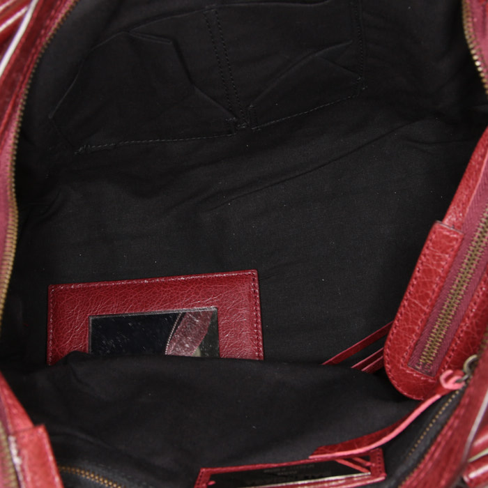Borsa Balenciaga Classic City in pelle bordeaux - Detail D3