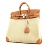 Hermes Roseau leather tote bag Green travel bag in brown Barenia leather and beige canvas - 00pp thumbnail