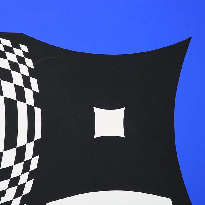 Victor Vasarely, “Japet BW/Blue”, sérigraphie en couleurs sur papier, épreuve d'artiste, signée et justifiée, de 1989 - Detail D4