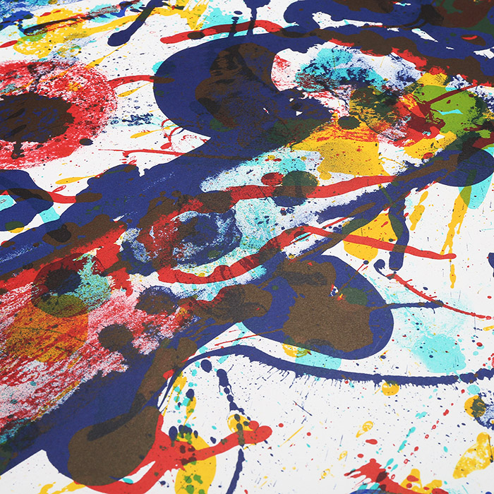Sam Francis, "Poèmes dans le Ciel, planche II", lithograph in colors on paper, signed, numbered and framed, with its certificate of authenticity, of 1986 - Detail D2
