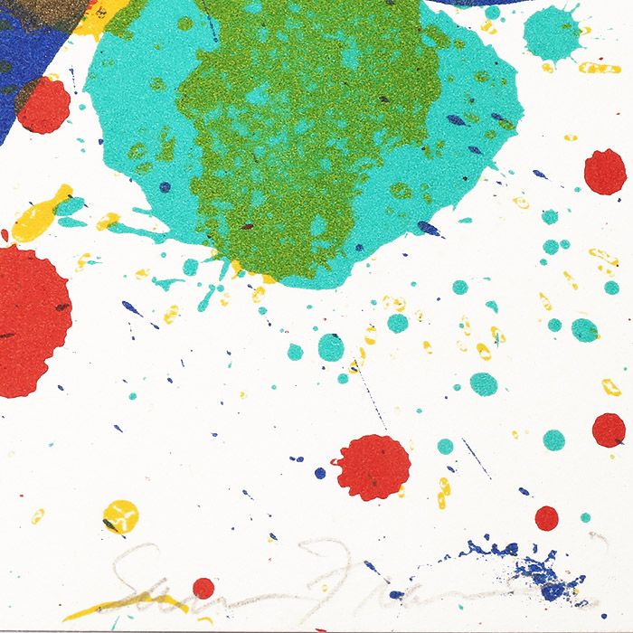 Sam Francis, "Poèmes dans le Ciel, planche II", lithograph in colors on paper, signed, numbered and framed, with its certificate of authenticity, of 1986 - Detail D4