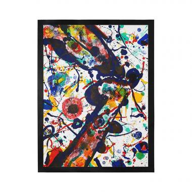 Sam Francis, "Poèmes dans le Ciel, planche II", lithographie en couleurs sur papier, signée, numérotée et encadrée, avec un certificat d'authenticité, de 1986