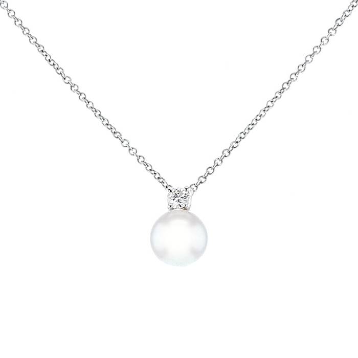 Tiffany Victoria® pendant in platinum with a South Sea pearl and diamonds.  | Tiffany & Co.