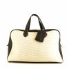 Hermes Victoria travel bag in brown togo leather and beige canvas - 360 thumbnail