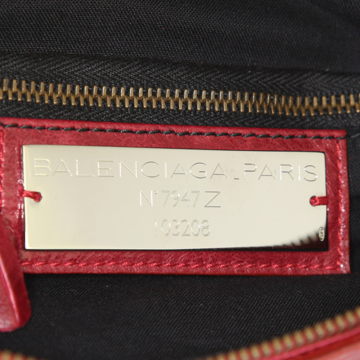 Borsa Balenciaga Classic City in pelle rossa - Detail D4