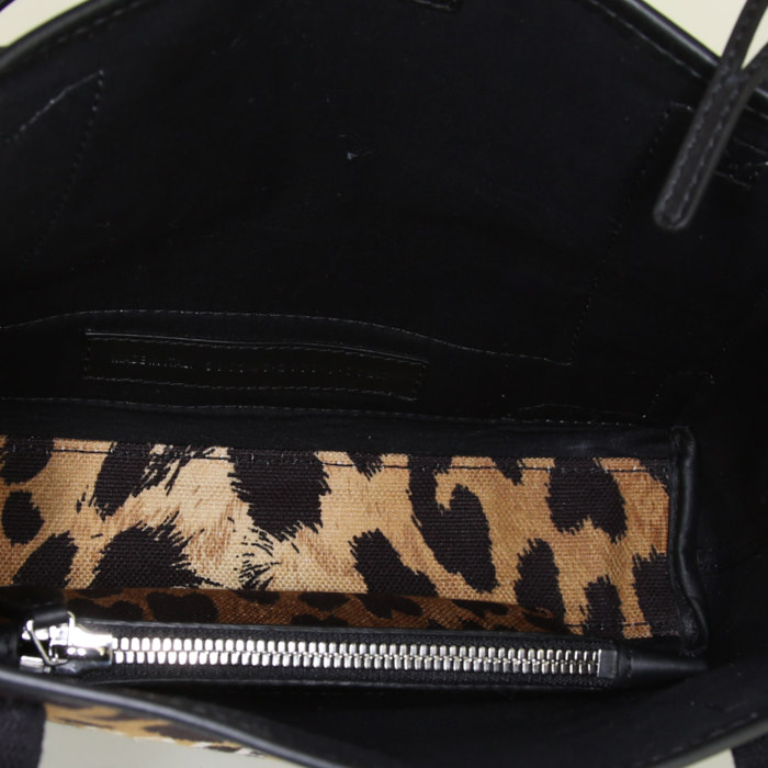 Bolso Cabás Balenciaga pequeño en lona negra y leoparda - Detail D3