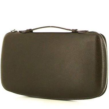 Portefeuille Louis Vuitton Organizer en cuir taiga marron
