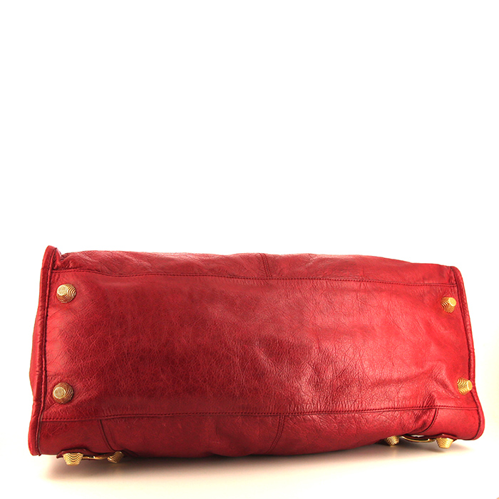 Borsa Balenciaga Giant City in pelle rossa - Detail D4