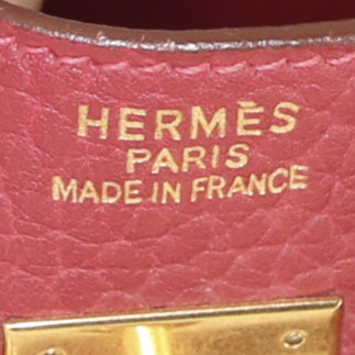 Sac à main Hermes Birkin 40 cm en cuir Fjord rouge - Detail D3