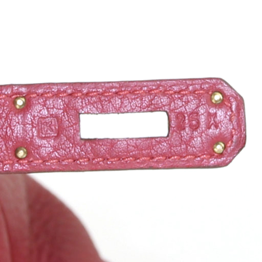 Sac à main Hermes Birkin 40 cm en cuir Fjord rouge - Detail D4