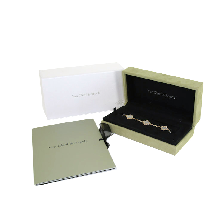 Van Cleef & Arpels Alhambra Vintage bracelet in yellow gold and mother of pearl - Detail D2