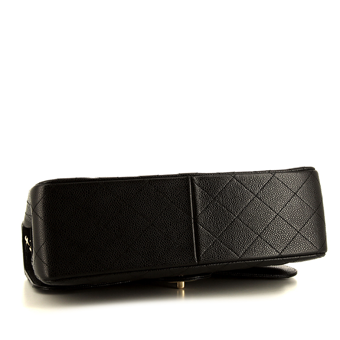 Borsa Chanel Timeless jumbo in pelle martellata e trapuntata nera - Detail D5