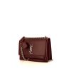Saint Laurent Sunset handbag in burgundy smooth leather - 00pp thumbnail