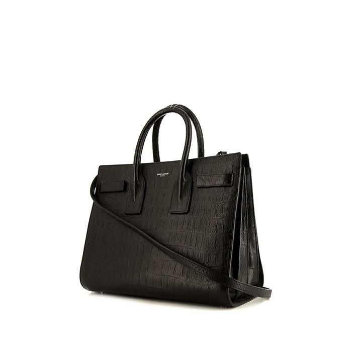 Saint Laurent Sac de jour handbag in black leather - 00pp
