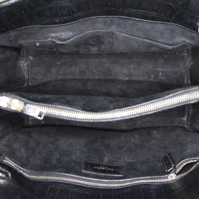 Saint Laurent Sac de jour handbag in black leather - Detail D3