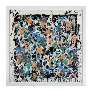 JonOne, "Jumping to be free", grande huile sur toile, signée, titrée, datée et encadrée, avec son certificat d'authenticité, de 2017